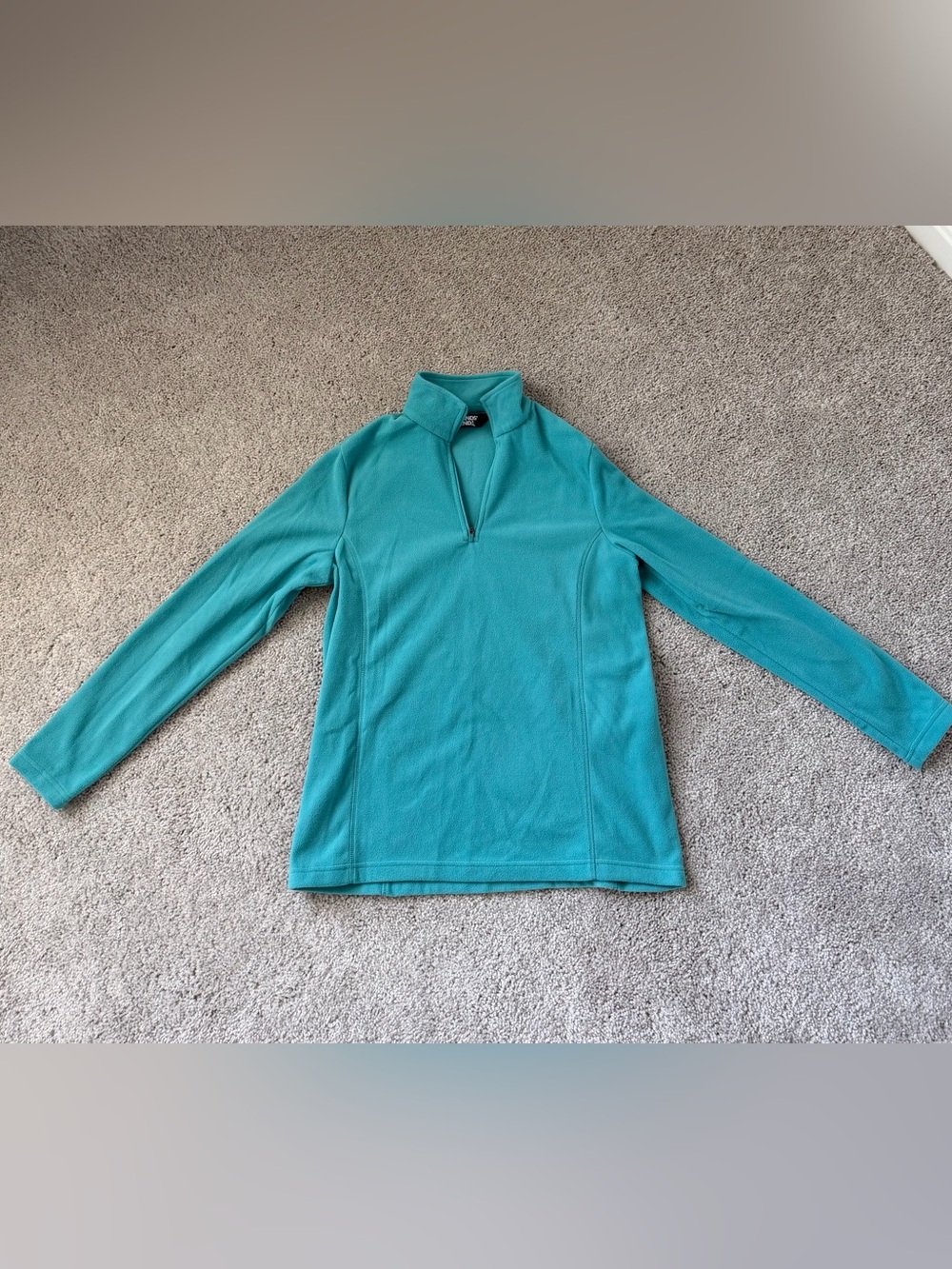 Lands' End Women’s Teal Quarter-Zip Fleece Pullover